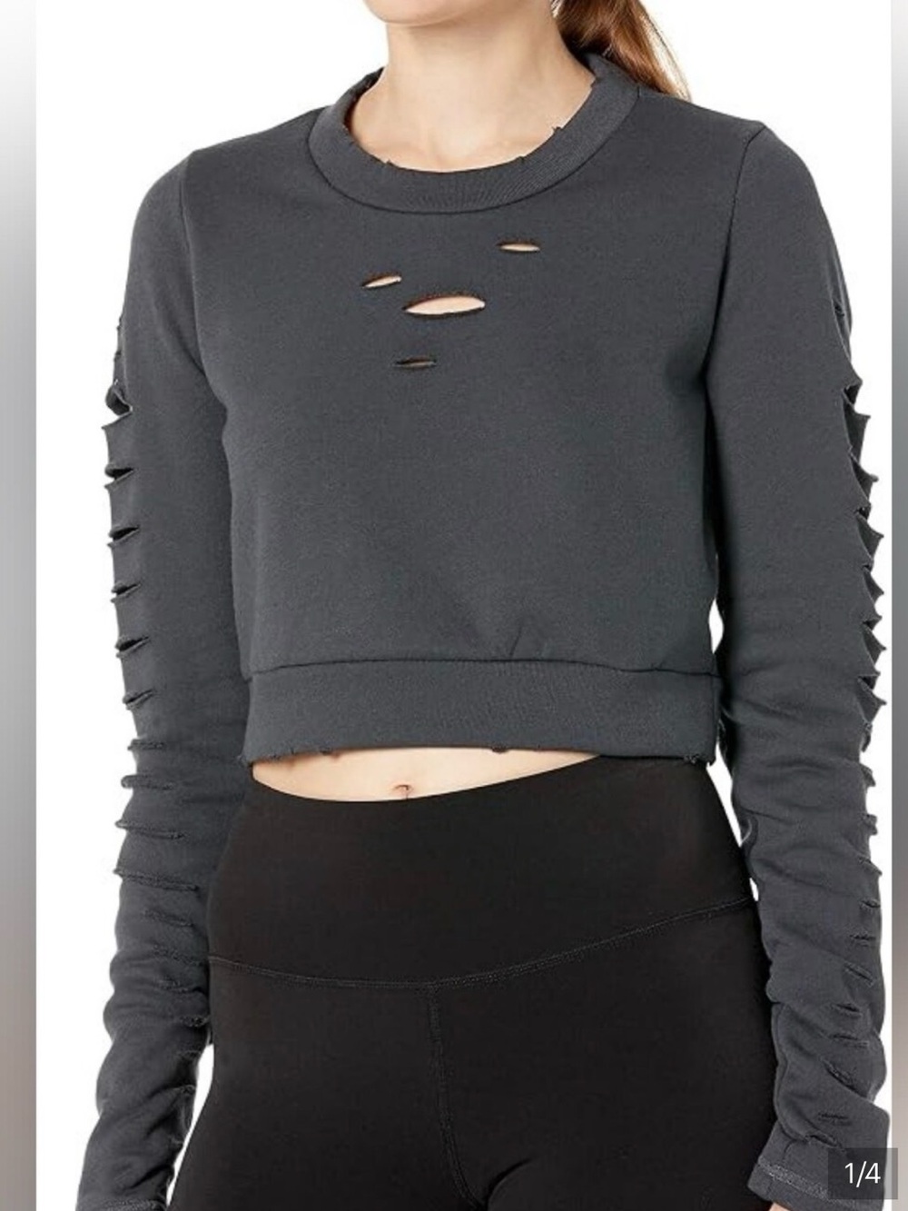 Alo Yoga Warrior ribbed long sleeve sweatshirt size XS/S